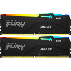 16GB(2x8GB) PC-38400 DDR5-4800 Kingston Fury Beast RGB (KF548C38BBAK2-16) Black CL-38