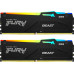 Kingston KF560C40BBAK2/16 6000MT/s DDR5 CL40 DIMM (Kit of 2) FURY Beast RGB