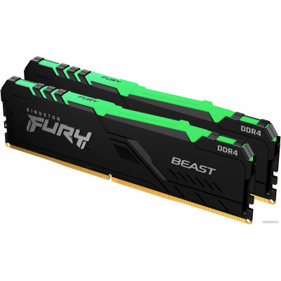 Kingston FURY Beast Black RGB (Kit of 2), CL16 (KF432C16BB2AK2/64) DDR 4 DIMM 64Gb PC25600, 3200Mhz,