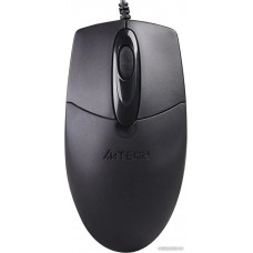 Мышь A4Tech OP-720S Black (тихая, проводная USB, сенсор оптический 1200 dpi, 2 кнопки, колесо с нажатием, цвет черный)