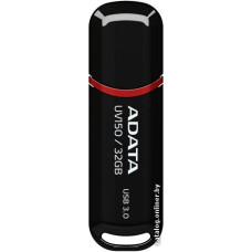 USB3.2 32Gb ADATA UV150 (AUV150-32G-RBK) USB 3.2 Type-A, пластик, с колпачком, черный