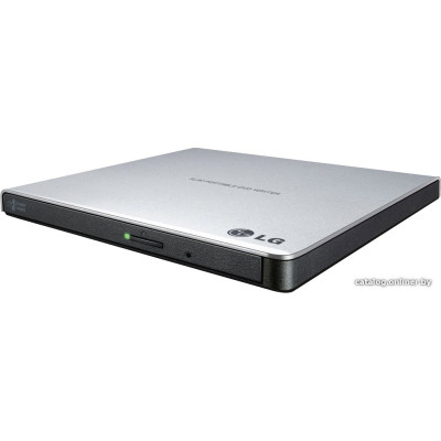 Внешний привод DVD+/-RW LG (GP60NS60.AUAE12S) (DVD Multi, внешний Slim, интерфейс USB-A, толщина 14 мм, цвет серебристый) (RTL)