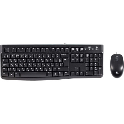 Комплект ПРОВОДНОЙ Клавиатура + мышь Logitech MK120 Black (920-002561) (мышь проводная USB (сенсор оптический), клавиатура USB, цвет черный) ПРОВОДНОЙ