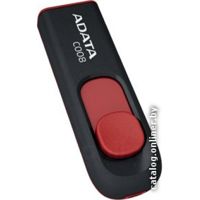 USB2.0 32Gb ADATA C008 Classic (AC008-32G-RKD) USB 2.0 Type-A, пластик, выдвижной механизм, черный/красный