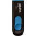 USB3.0 64 Gb ADATA UV128 (AUV128-64G-RBE) пластик, выдвижной разъем, черный/голубой