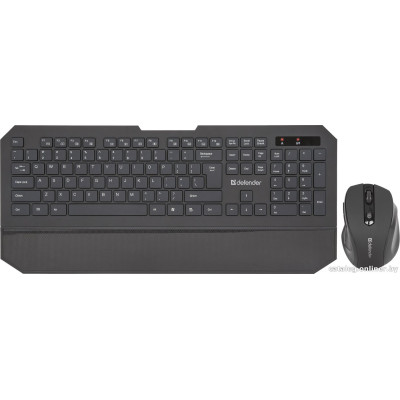 Комплект БЕСПРОВОДНОЙ Клавиатура + мышь Defender Berkeley C-925 Nano Black (клавиатура + мышь для ПК, мышь радио (сенсор лазерный), клавиатура радио, цвет черный) (45925)