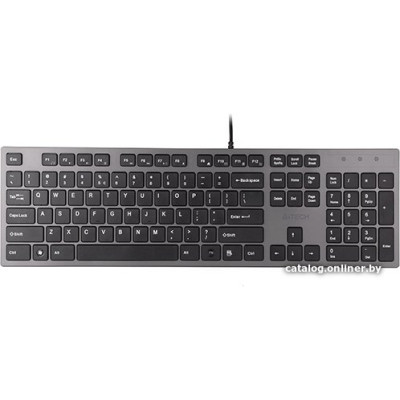 Клавиатура A4Tech KV-300H dark Grey (USB, ультратонкая, ноутбучный механизм клавиш, 2 USB порта)