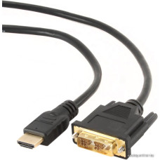Кабель HDMI - DVI-D Cablexpert, 1.8м (CC-HDMI-DVI-6), single link, позолоченные контакты, Black