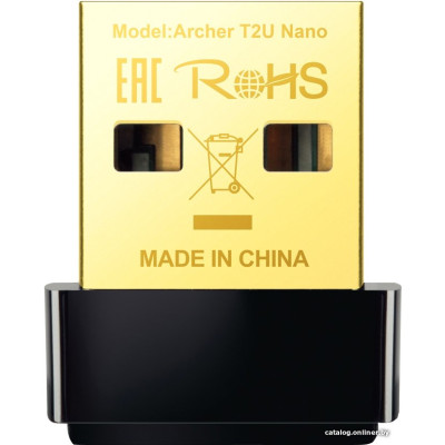 Wi-Fi Сетевой USB-адаптер TP-Link Archer T2U NANO (AC600, USB 2.0 Type-A, 802.11ac (Wi-Fi 5), 802.1X, цвет черный), RTL