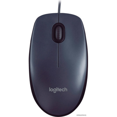 Мышь Logitech M90 (910-001793/910-001795) Black Optical Mouse USB 3btn+Roll (полноразмерная мышь для ПК, проводная, USB, сенсор оптический 1000 dpi, 3 кнопки, колесо с нажатием, цвет серый)