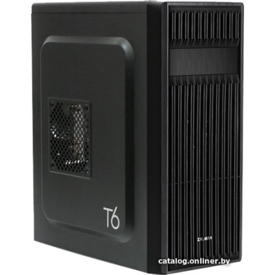Корпус ATX Без БП Zalman T6 (Стенка с перфорацией для вентиляции, 2xUSB 2.0, 1xUSB-С 3.2 5Гбит/с, 1x120mm FAN, HD Audio+Mic, VGA MAX 280mm, CPU MAX 165mm) Black