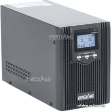 ИБП ИМПУЛЬС ЮНИОР ПРО 1000 JT10201, LCD, USB, RJ-45/RJ-11, IEC-C13 + SCHUKOх2, 1000ВА/800Вт, ~230В, Слот для SNMP, АКБ 7