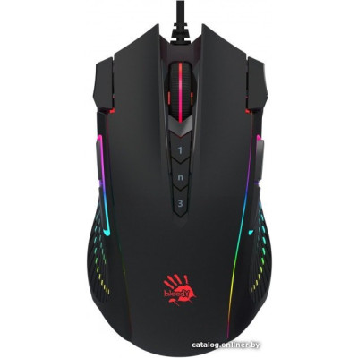 Мышь A4Tech Bloody J90s (полноразмерная игровая мышь для ПК, проводная USB, сенсор оптический 8000 dpi, 12 кнопок, колесо с нажатием, цвет черный)