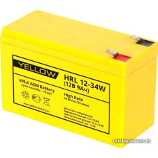 Аккумуляторная батарея YELLOW HRL 12-34W (12V, 9Ач, 10 лет, 2.7кг, 151х65х94/100мм) АКБ для ИБП, Аналог АКБ Ippon IP12-9