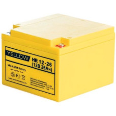 Аккумуляторная батарея YELLOW HR 12-26 (12V, 26Ач, 5 лет, 7.6кг, 166х175х125/125мм) АКБ для ИБП, аналог HR 12-100W, HR12