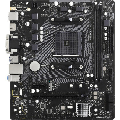 MB ASRock A520M-HDV Soc-AM4 (A520) 1xPCI-Ex16 1xPCI-Ex1  1xUltra M.2 2xDDR4 4733+Mhz DVI+VGA+HDMI mATX RTL