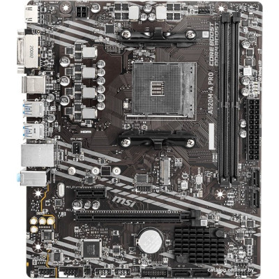 MB MSI A520M-A PRO Soc-AM4 (A520) PCI-Ex16 2xPCI-Ex1 M.2 1GbE LAN RAID 0/1/10 2xDDR4 4600Mhz DVI+HDMI mATX RTL