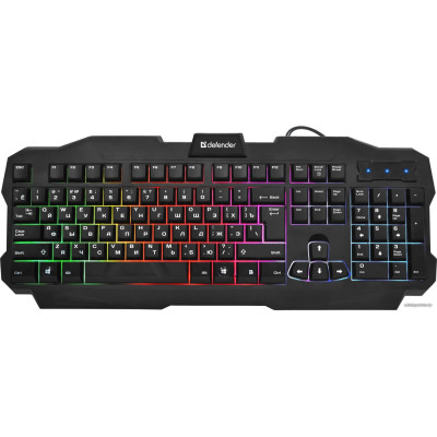 Клавиатура Defender Ultra HB-330L (45330) (игровая для ПК, с подсветкой, мембранная, пластик, интерфейс подключения - USB, цвет черный)