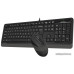 Комплект ПРОВОДНОЙ Клавиатура + мышь A4Tech Fstyler F1010 (черный/серый) (мышь проводная USB (сенсор оптический), клавиатура USB)