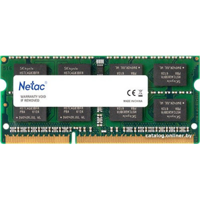 SO-DIMM DDR3 8Gb PC-12800 1600Mhz Netac Basic (NTBSD3N16SP-08) 1.35v
