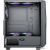 Корпус ATX Без БП GameMax Revolt (Tempered Glass, 1xUSB 2.0, 1xUSB-A 3.2, HD Audio+Mic, 4x120mm ARGB Fan, VGA MAX 330mm, CPU MAX 170mm, пылевые фильтры) Black