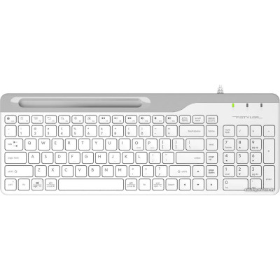 Клавиатура A4Tech Fstyler FK25 Slim (цвет- белый-серый) (стандартная для ПК, интерфейс подключения - USB, кабель 1.5 м)