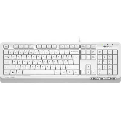 Клавиатура A4Tech Fstyler FKS10 (цвет- белый) (стандартная для ПК, клавиши ромбовидной формы для удобного положения кистей при печати, интерфейс подключения - USB, кабель 1.5 м)