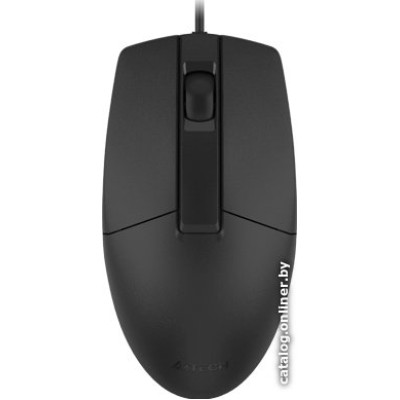 Мышь A4Tech OP-330S Black  (БЕСШУМНАЯ полноразмерная мышь для ПК,  для правой и левой руки, проводная USB, сенсор оптический 1200 dpi, 3 кнопки, колесо с нажатием, длина провода -1,5м)