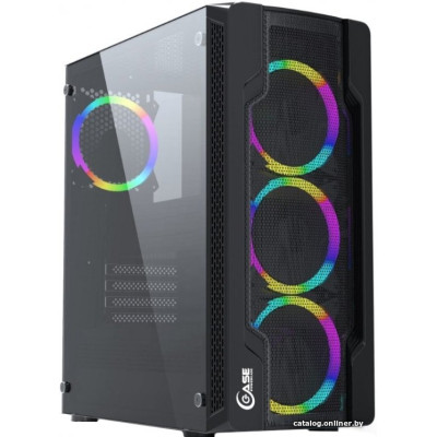 Корпус ATX Без БП Powercase Mistral X4 Mesh LED (CMIXB-L4) (Tempered Glass, 2xUSB 2.0, 1xUSB-A 3.2 5Гбит/с, 4x120mm LED FAN, HD Audio+Mic, VGA MAX 310mm, CPU MAX 160mm, пылевые фильтры) Black