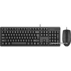 Комплект ПРОВОДНОЙ Клавиатура + мышь A4Tech KK-3330S (черный) (мышь БЕСШУМНАЯ проводная USB (сенсор оптический, 1000 dpi