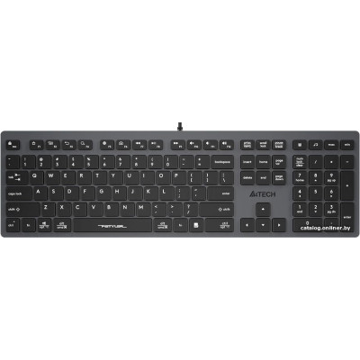 Клавиатура A4Tech Fstyler FX50 Gray (стандартная для ПК/для компьютеров Apple, ножничная, пластик, интерфейс подключения - USB, влагозащита, цвет серый)