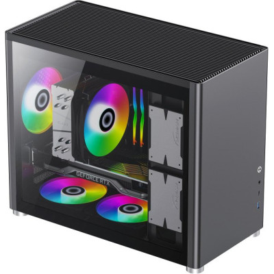 Корпус MicroATX Без БП GameMax Spark (Tempered Glass,1xUSB-A 3.2 5Гбит/с, 1xUSB-С 3.2 5Гбит/с, HD Audio+Mic, VGA MAX 355mm, CPU MAX 168mm, пылевые фильтры,up to 6x 120-140mm fans) Black