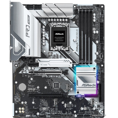 MB ASRock Z790 PRO RS Soc-1700 (Z790) PCI-E 5.0x16 PCI-E 4.0x16 2xPCI-E 3.0x1M.2(WI-FI) 4xHyper M.2 2.5GbE LAN RAID 0/1/5/10 4xDDR5 6800MHz+ HDMI+DP+eDP ATX RTL