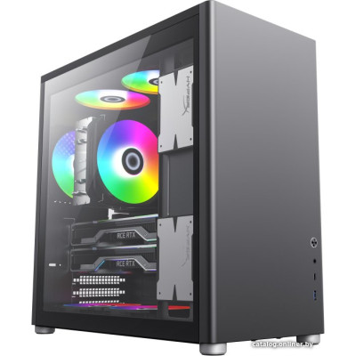 Корпус ATX Без БП GameMax Spark PRO (Tempered Glass, 1xUSB-A 3.2 5Гбит/с, 1xUSB-С 3.2 5Гбит/с, HD Audio+Mic, VGA MAX 355mm, CPU MAX 168mm, пылевые фильтры,up to 6x 120-140mm fans) Black