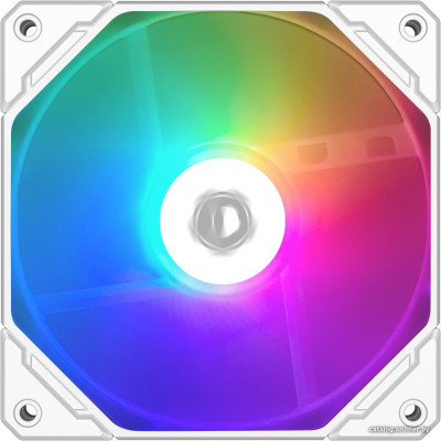 Вентилятор 120mm ID-Cooling NO-12015-XT ARGB SNOW 120x120x15мм (PWM, Low Noise, супер-тонкий, ARGB, резиновые углы, белый, 500-2000об/мин)  BOX