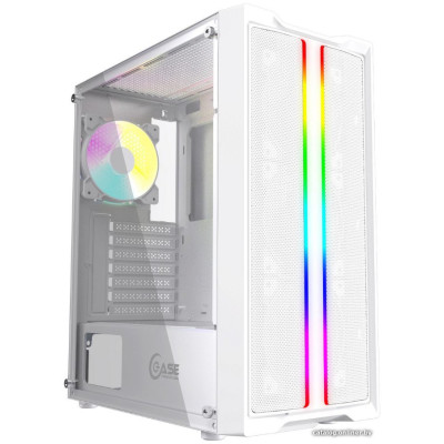 Корпус ATX Без БП Powercase Mistral Evo (CMIEW-F4S) (Tempered Glass, 2xUSB 2.0, 1xUSB-A 3.2 5Гбит/с, 1x120mm PWM ARGB fan + ARGB Strip + 3x120mm PWM non LED fan, HD Audio+Mic, VGA MAX 335mm, CPU MAX 160mm) White