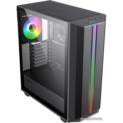 Корпус ATX Без БП GameMax Precision (Tempered Glass, MESH сетка, 2xUSB 3.0, 1xType-C, HD Audio+Mic, PWM+ARGB Hub, 1x120mm ARGB fan incl., COC Cooling FAN, VGA MAX 360mm, CPU MAX 170mm, съёмная TOP панель для удобной сборки и установки AIO) Black