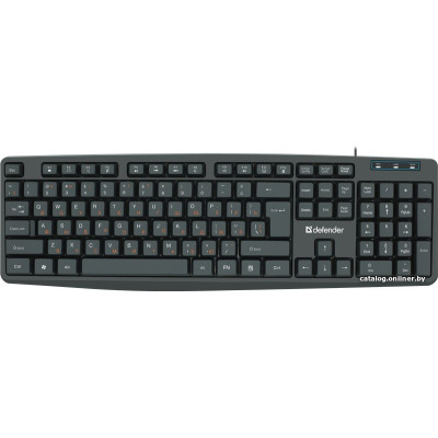 Клавиатура Defender Concept HB-164 (45164) (стандартная для ПК, мембранная, пластик, интерфейс подключения - USB, цвет черный)