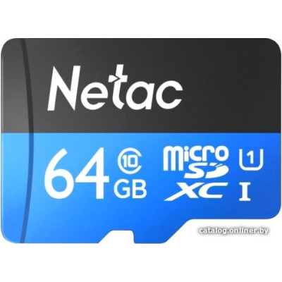 Micro SD 64 Gb Netac P500 Standard microSDHC (NT02P500STN-064G-S) б/адаптера