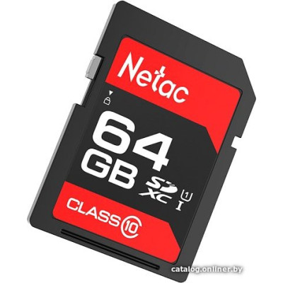 SDHC 64 Gb Netac P600 (NT02P600STN-064G-R) (64 ГБ, класс 10, UHS-I (класс U1), чтение: 80 МБ/с)