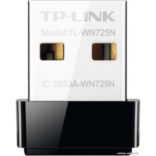 Wi-Fi Сетевой USB-адаптер TP-Link TL-WN725N (USB 2.0 Type-A, 802.11n (Wi-Fi 4), до 150 Mbps, 802.1X, цвет черный), RTL