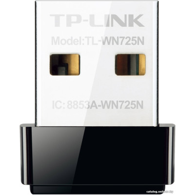 Wi-Fi Сетевой USB-адаптер TP-Link TL-WN725N (USB 2.0 Type-A, 802.11n (Wi-Fi 4), до 150 Mbps, 802.1X, цвет черный), RTL