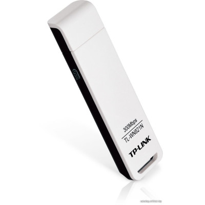 Wi-Fi Сетевой USB-адаптер TP-Link TL-WN821N N300 (USB 2.0 Type-A, 802.11n (Wi-Fi 4), до 300 Mbps, 802.1X, цвет белый/черный), RTL