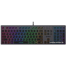 Клавиатура A4Tech Fstyler FX60 (серый/неоновая подсветка) (стандартная для ПК, ножничная, пластик, интерфейс подключения