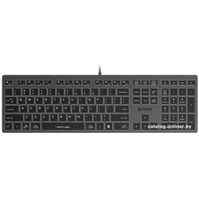 Клавиатура A4Tech Fstyler FX60 (серый/белая подсветка) (стандартная для ПК, ножничная, пластик, интерфейс подключения - USB, подсветка, цвет серый)