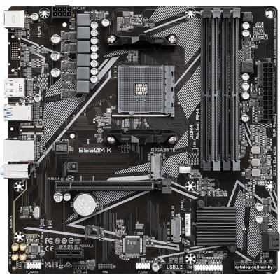 MB Gigabyte B550M K Soc-AM4 (B550) PCI-Ex16 PCI-Ex1 2xM.2 1GbE LAN RAID 0/1/10 4xDDR4 4733MHz+ DP+HDMI mATX RTL