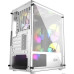 Корпус MicroATX Без БП Powercase Mistral Micro Z3W Mesh LED (CMIMZW-L3) (Tempered Glass, 2xUSB 2.0, 1xUSB-A 3.2 5Гбит/с, 1x120mm FRGB  FAN, 2x140mm FRGB  FAN, HD Audio+Mic, VGA MAX 280mm, CPU MAX 160mm, пылевые фильтры) White