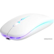 Мышь беспроводная Defender Touch MM-997 БЕСШУМНАЯ (белая) (52998) (ультратонкая , с RGB подсветкой, 2 модуля для подключ