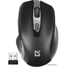 Мышь беспроводная Defender Prime MB-053 БЕСШУМНАЯ (чёрный) (52053) (ноутбучная мышь для ПК, беспроводная радио, сенсор о