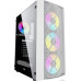 Корпус ATX Без БП Powercase Rhombus X4 (CMRMW-L4) (Tempered Glass, 2xUSB 2.0, 1xUSB-A 3.2 5Гбит/с, 4x120mm ARGB FAN, HD Audio+Mic, VGA MAX 310mm, CPU MAX 160mm, пылевые фильтры) White